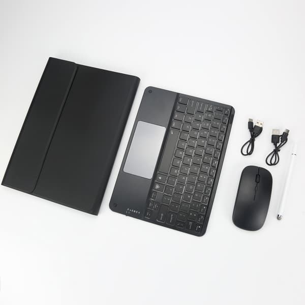 Bluetooth Tastatur Etui med Touchpad og Gradient Baggrundsbelysning Kompatibel med Redmi Pad SE 11 - Sort
