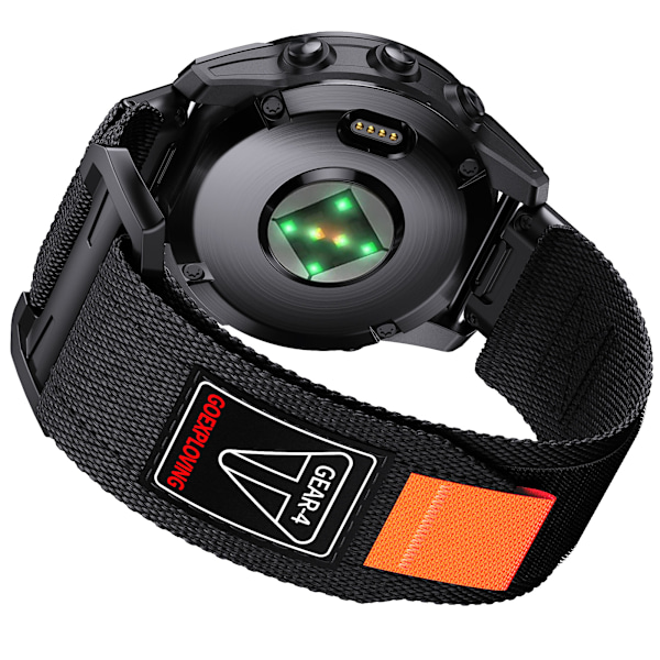 Quick Release 26mm Vævet Nylonrem til Garmin-ure Sort