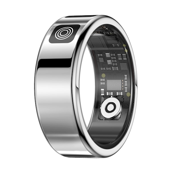 SR08 Smart Ring: Sundheds- og fitnesstracker med LED-display, kompatibel med Android og iOS Silver 8 Silver 8