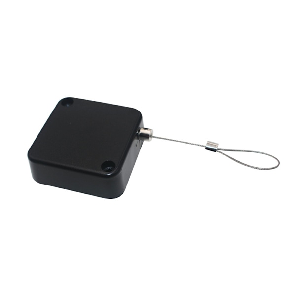 Stöldskydd Pull Box Svart - 2m Kabel med Lås & Rund Kåpa