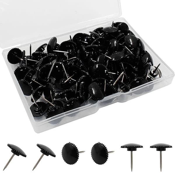 100 st Växel häftstift - Säkra & Stilfulla Black Black