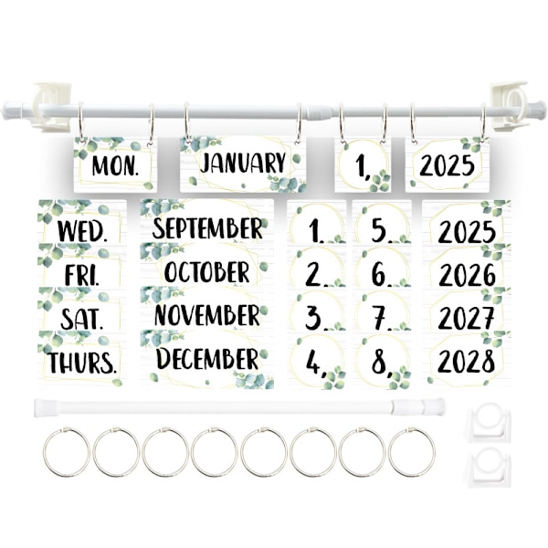 Bohemian Style Calendar Bulletin Board Card Set - Leaf