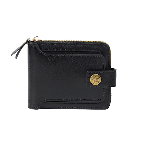 Kompakt och elegant plånbok i PU-läder Black Black
