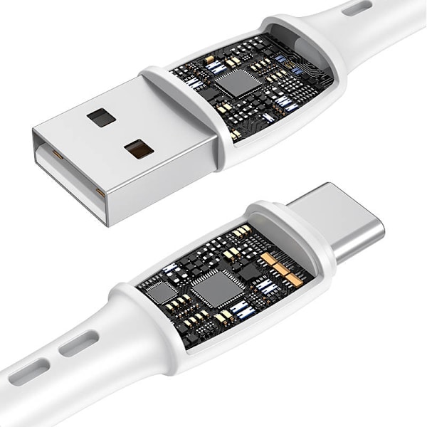 USB till USB-C-kabel VFAN Racing X05, 3A, 2m (vit)
