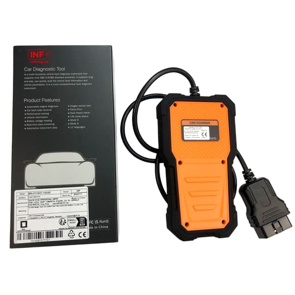OBD2 Bluetooth -vikakoodinlukija 2.8 inch värinäytöllä, live data, freeze frame, EVAP/O2-testit, Mode 6/8, korjaamoille