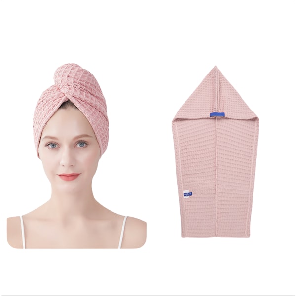 Snabbtorkande hårhandduksturban - Superabsorberande mikrofiberhårhandduk Rosa