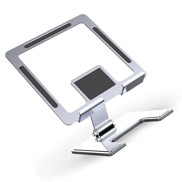 Foldbar metal-tabletstander, justerbar iPad-holder til skrivebord med 360° rotation Sølv