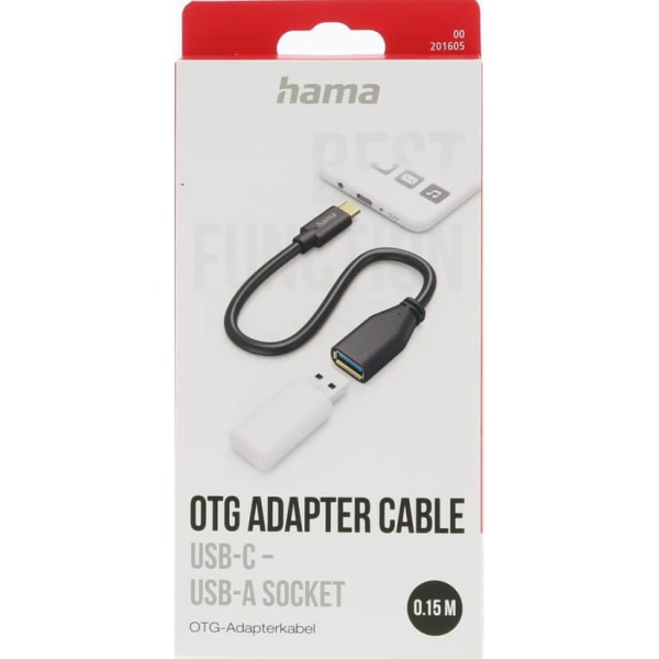 Adapterkabel USB OTG USB-C till USB-A Svart