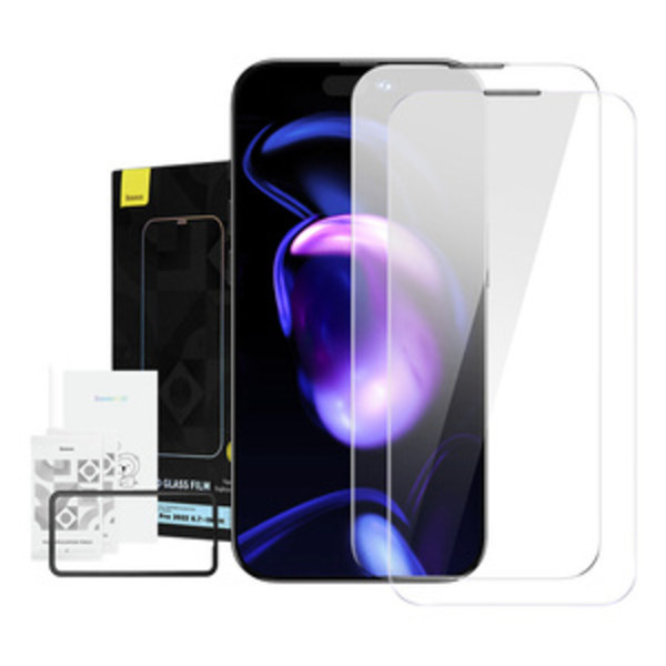 Baseus krystalhærdet glas Støvtæt 0,3 mm til iPhone 14 Pro Max (2 stk)