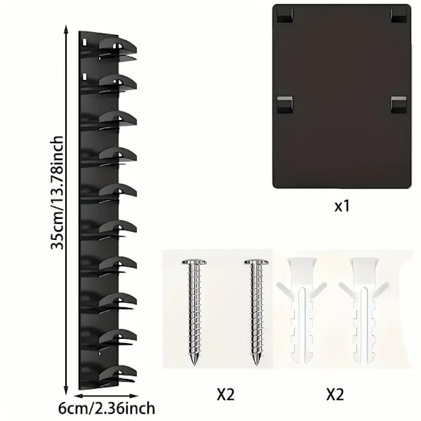 Multi-Layer Basebollkeps Väggmonterad Organizer Rack - Enkel Installation Hattförvaring Black Black