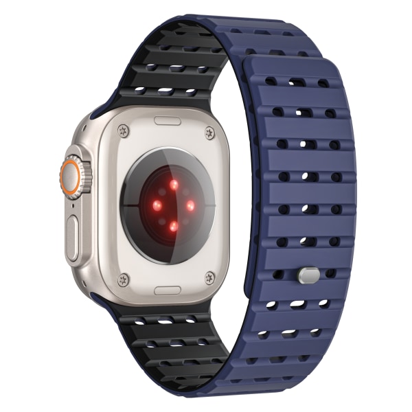 Andningsbar magnetrem för Apple Watch Series 1-9 generationer 42/44/45 mm Mörkblå