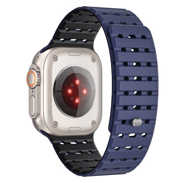Kellonranneke Apple Watch Series 1-9:lle, 42/44/45 mm Tummansininen