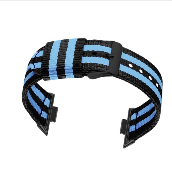 Stilfuld nylonrem til Huawei Fit 3/4/4 Pro Black+Blue Black+Blue