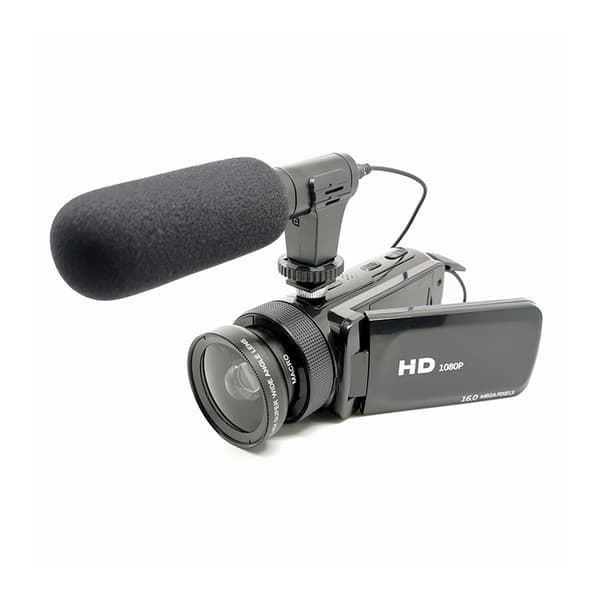 HD digitalkamera med vidvinkelobjektiv Black Black