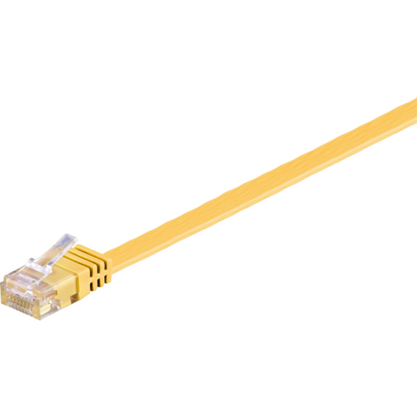 CAT 6 platt patchkabel, U/UTP, gul