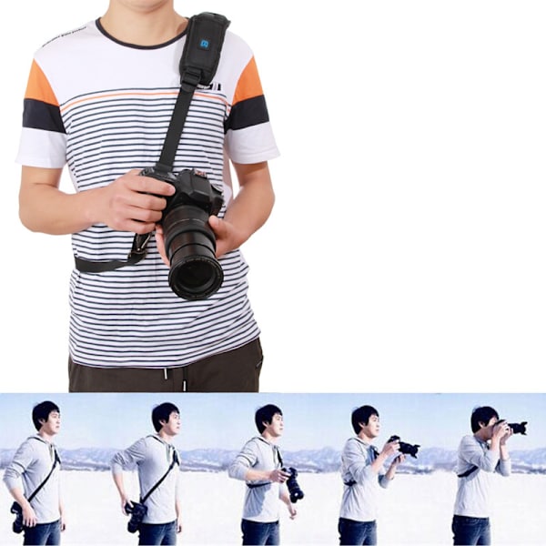 Axelrem Bekväm anti-halk stötsäker för DSLR-kamera Svart