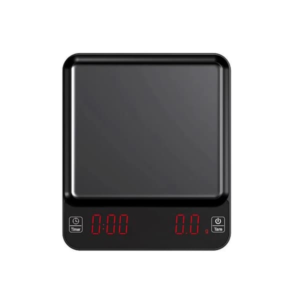 Black Digital Coffee Scale with Timer 0.1g Precision 3kg Capacity Touch Sensor Multi-Unit g Lb Oz Auto Timer Auto-Off