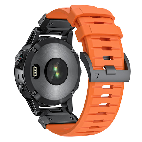 26 mm:n kellohihna Garmin Fenix 3/5/5X/6X/7X:lle Oranssi