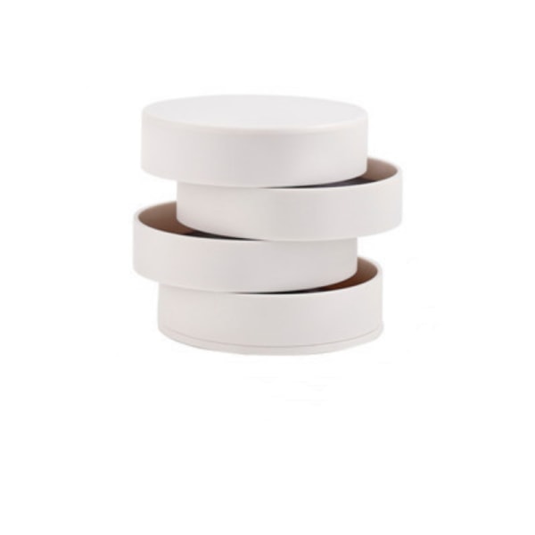 Smyckesorganisatorfodral 360 grader runt roterande fodral Vit