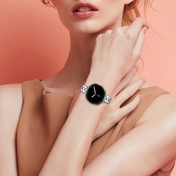 Perle rustfrit stålrem kompatibel med Samsung Galaxy Watch 8/8 Classic Silver Silver
