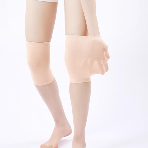 Fleeceforede knævarmere i bomuld med elastisk unisex-pasform og skridsikker silikone skin skin