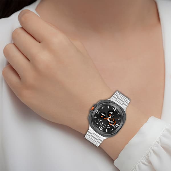 Elegant urrem i rustfrit stål til Galaxy Watch 8-serien Silver Silver