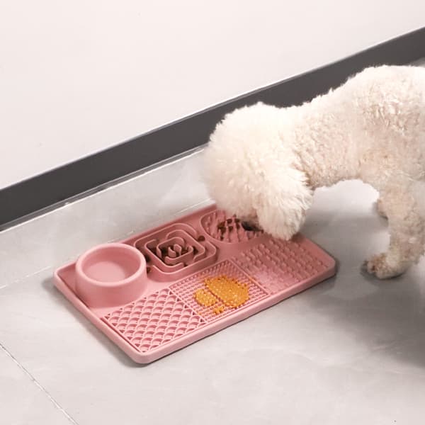 Slow Feeding Mat med skraber (rektangel) Grey Grey