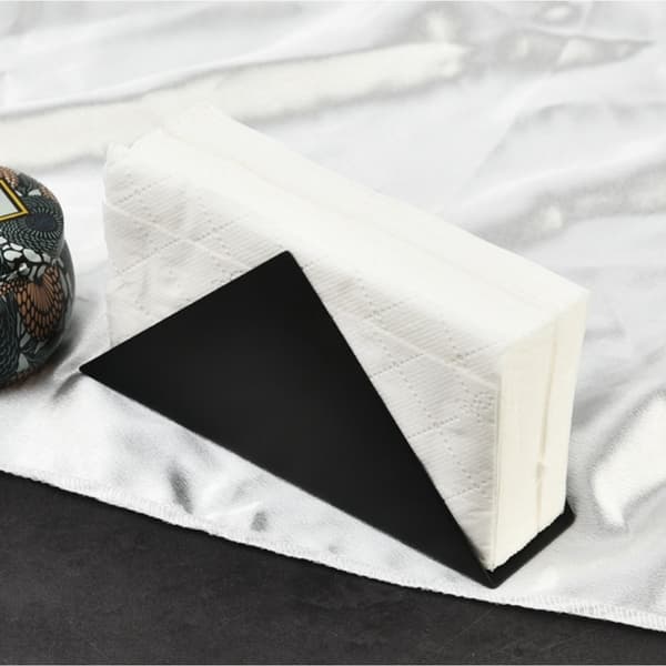 Modern Minimalistisk Triangulär Pappershanddukshållare i Rostfritt Stål - Stilren Servettdispenser Black Black