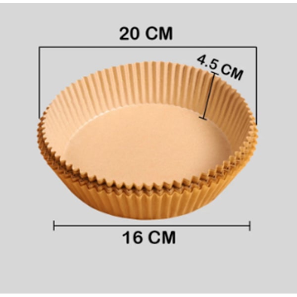 Air Fryer engangspapir til frituregryder 16 cm 100 stk Hvid