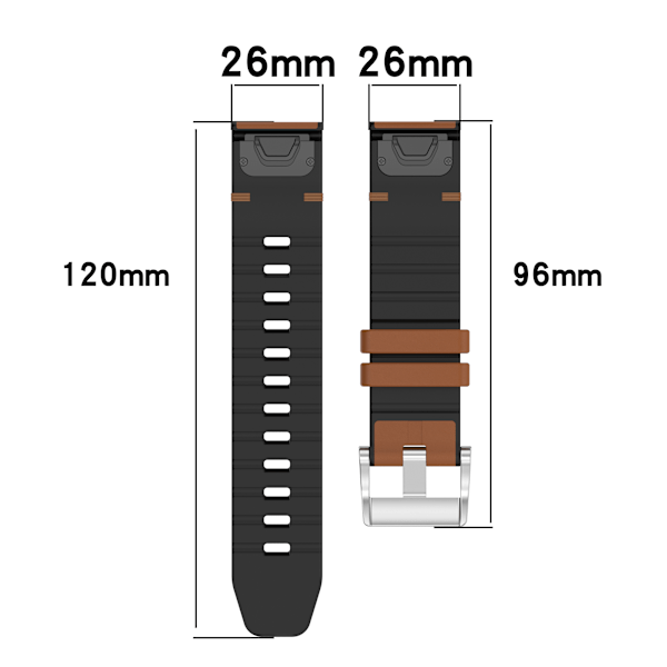 Urrem til Garmin Smartwatch Brun 26 mm