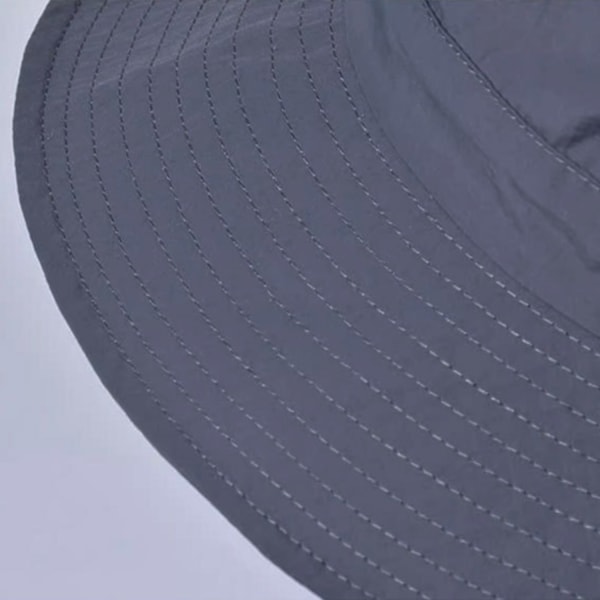 Bred Brättad Bucket Hat / Solhatt Grey Grey