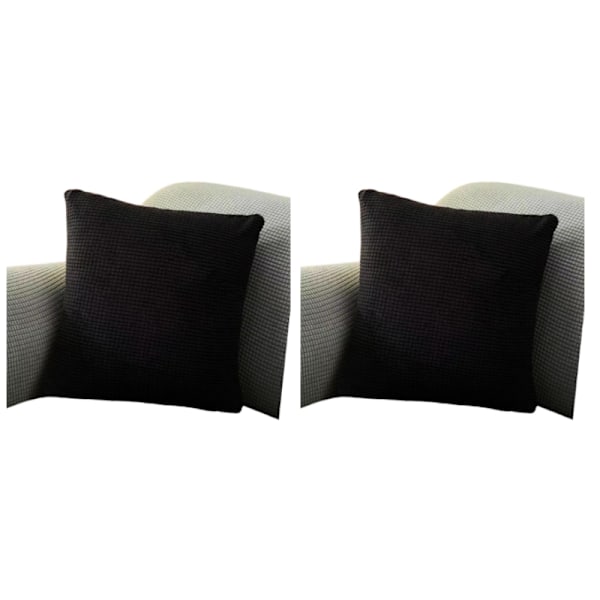 Set med 2 rutiga kuddfodral Svart