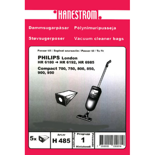 Dammsugarpåsar PHILIPS LONDON HR 6180-6192