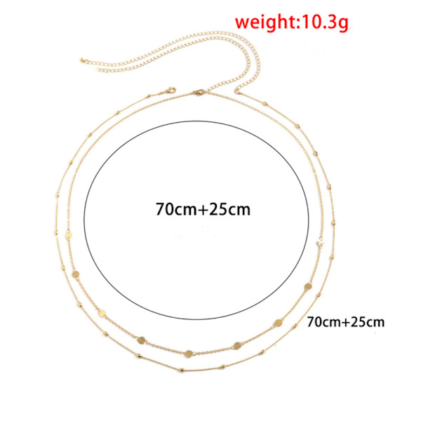 To-rækket taljekæde Guld
