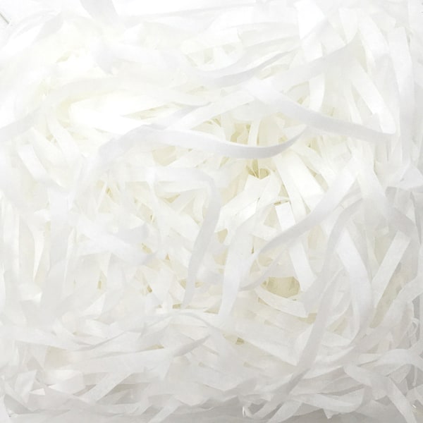 Vaaleanpunainen silputtu paperi - 200g lahjapakkaustäyte Valkoinen