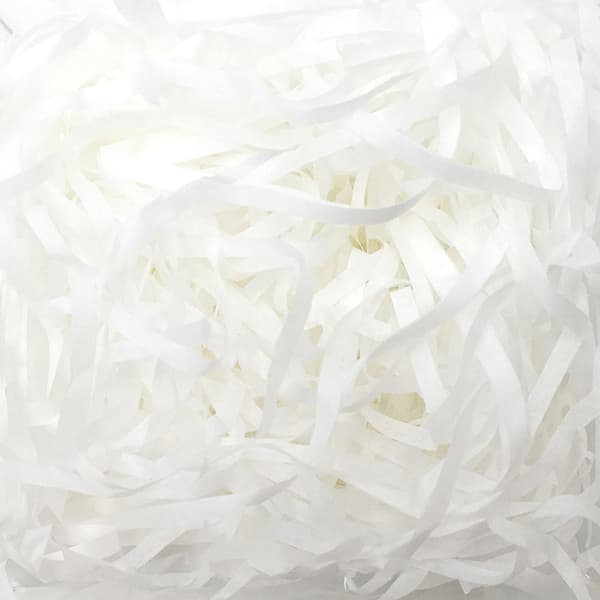 Vaaleanpunainen silputtu paperi - 200g lahjapakkaustäyte White White