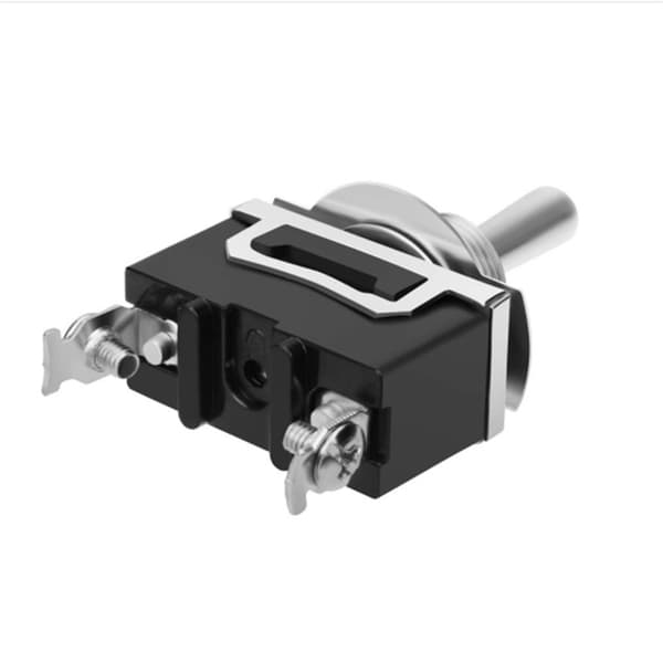 2-växlad vippströmbrytare med vattentätt lock (5-pack) Black Black