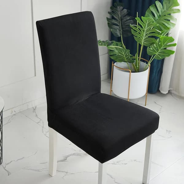 Enfärgat Stolsöverdrag Black Black