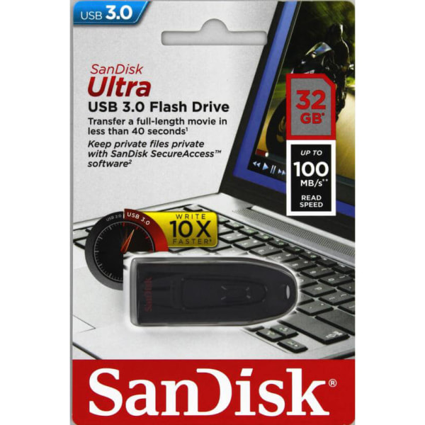 SANDISK USB-minne 3.0 Ultra 32GB 100MB/s