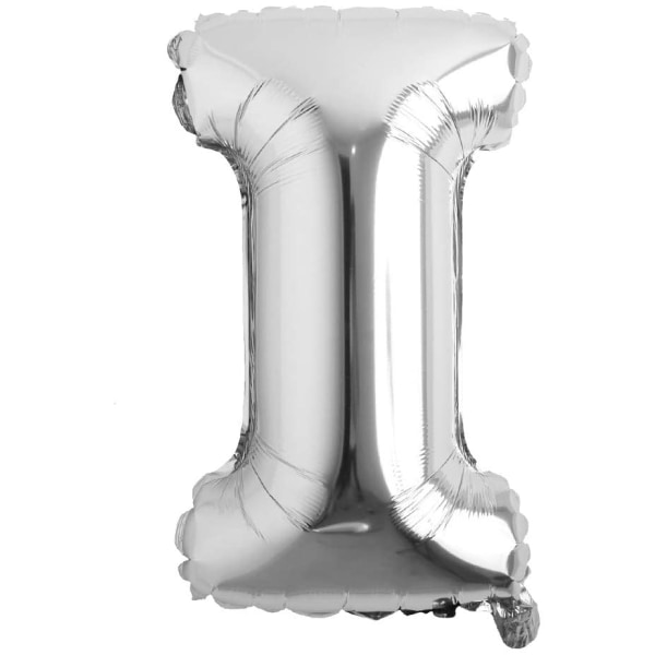 Bogstavballon 53 cm, bogstav I - sølv