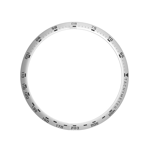 Snygg silverram med svarta markeringar för GTR 47mm