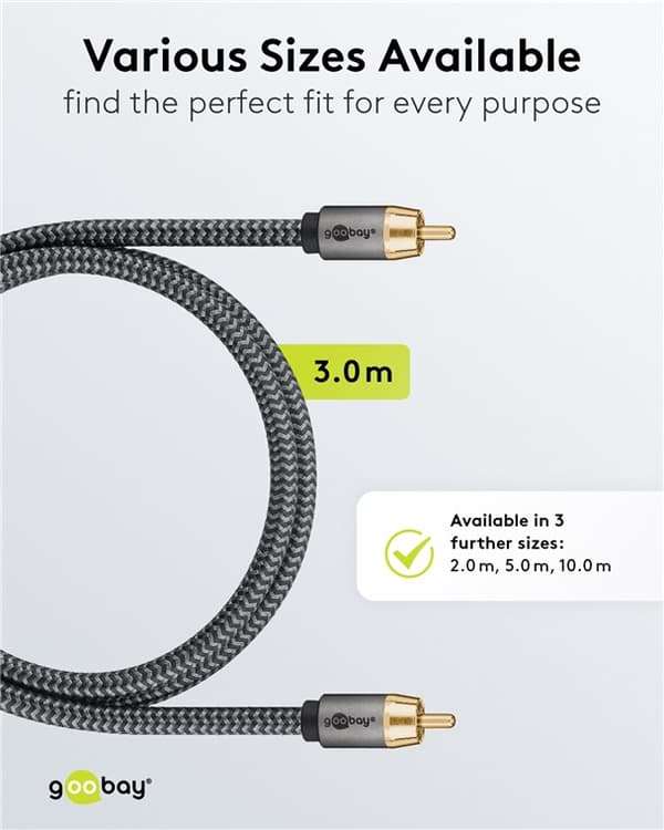 Mono RCA-kabel, 3 m