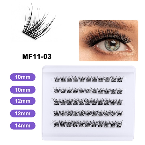 5D Segmenterade Falska Ögonfransar - MF11-03 (Naturlig Längd)