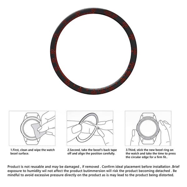 Sort og rød Bezel Ring til Fenix 8 (43mm) - Farverig Udgave