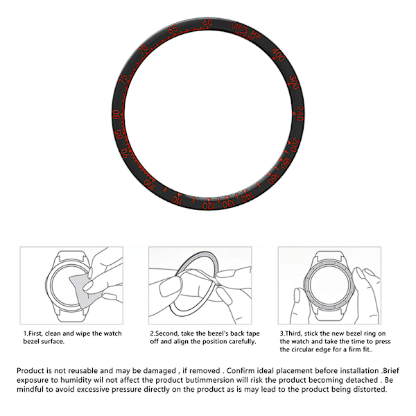 Svart och röd ramring för Fenix 8 (43mm) - Färgstark utgåva