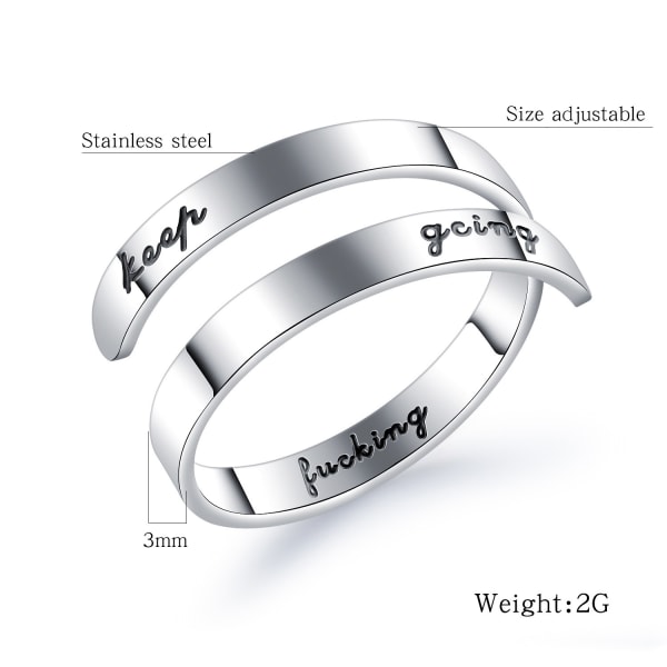 Inspirerande ring i stålfärg Silver 17.3 mm Silver 17.3 mm