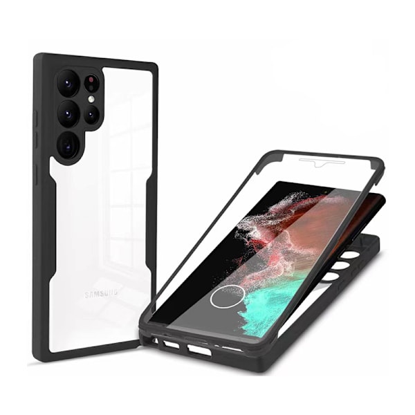 TPU-materiale 360° altomfattende mobiltelefonetui til Samsung-telefoner Samsung A34 5G Sort
