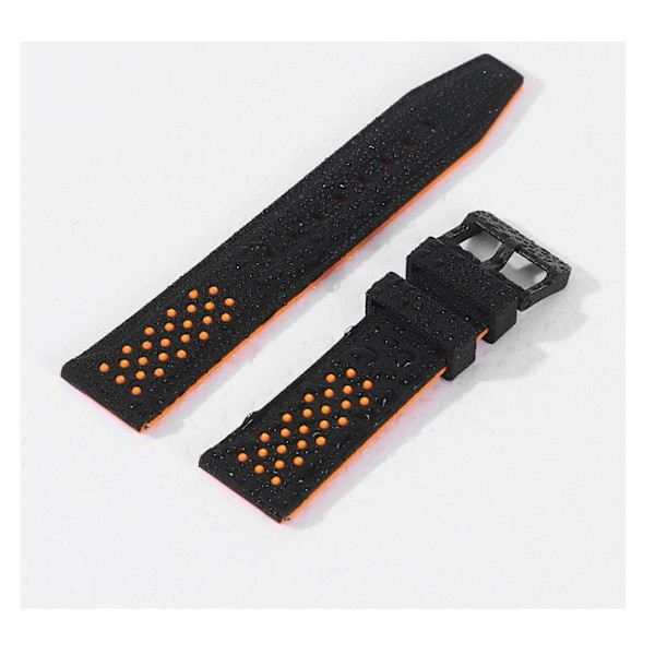 Silikoninen ranneke Huawei / Samsung / Garmin -kelloille Oranssi 20 mm