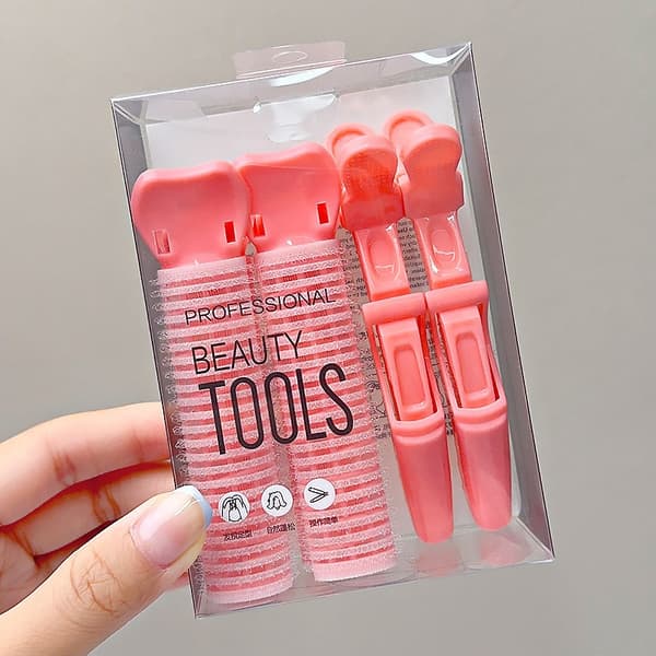 Luft Pandehår Volumengivende Hår Roller Clip Sæt - Pink Root Fluffy Hår Clips