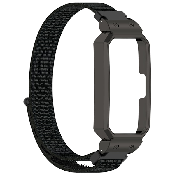 Stilfuld vævet nylonrem med sølvramme til Huawei Band Sort